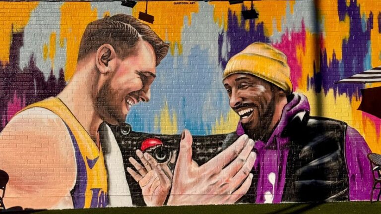 Spray cans & sunset hues: L.A. artist honors Luka Doncic,