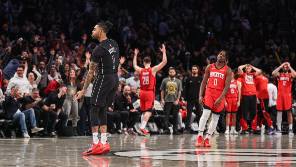 Nets score six points in six seconds to stun Rockets,